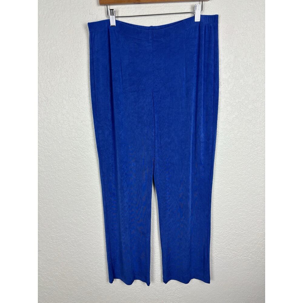 Chico's Travelers Womens Pull On Pants Sz 3 Sz XL Blue Comfort Stretch Travel